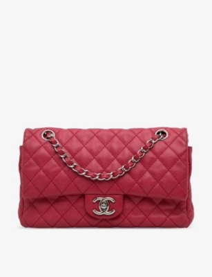 RESELFRIDGES Pre loved Chanel medium classic caviar double flap