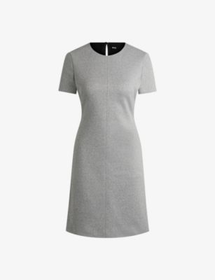 BOSS: Round-neck short-sleeve stretch cotton-jersey shift dress