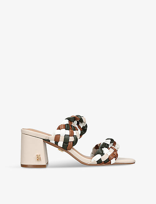 KG KURT GEIGER: Sofie braided-strap faux-leather heeled sandals
