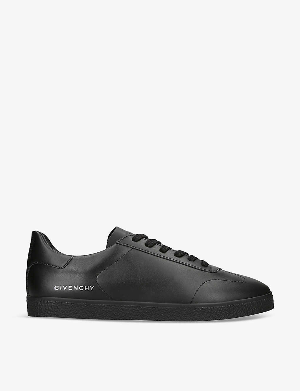 Shop Givenchy Town Leather Low-top Trainers In Black