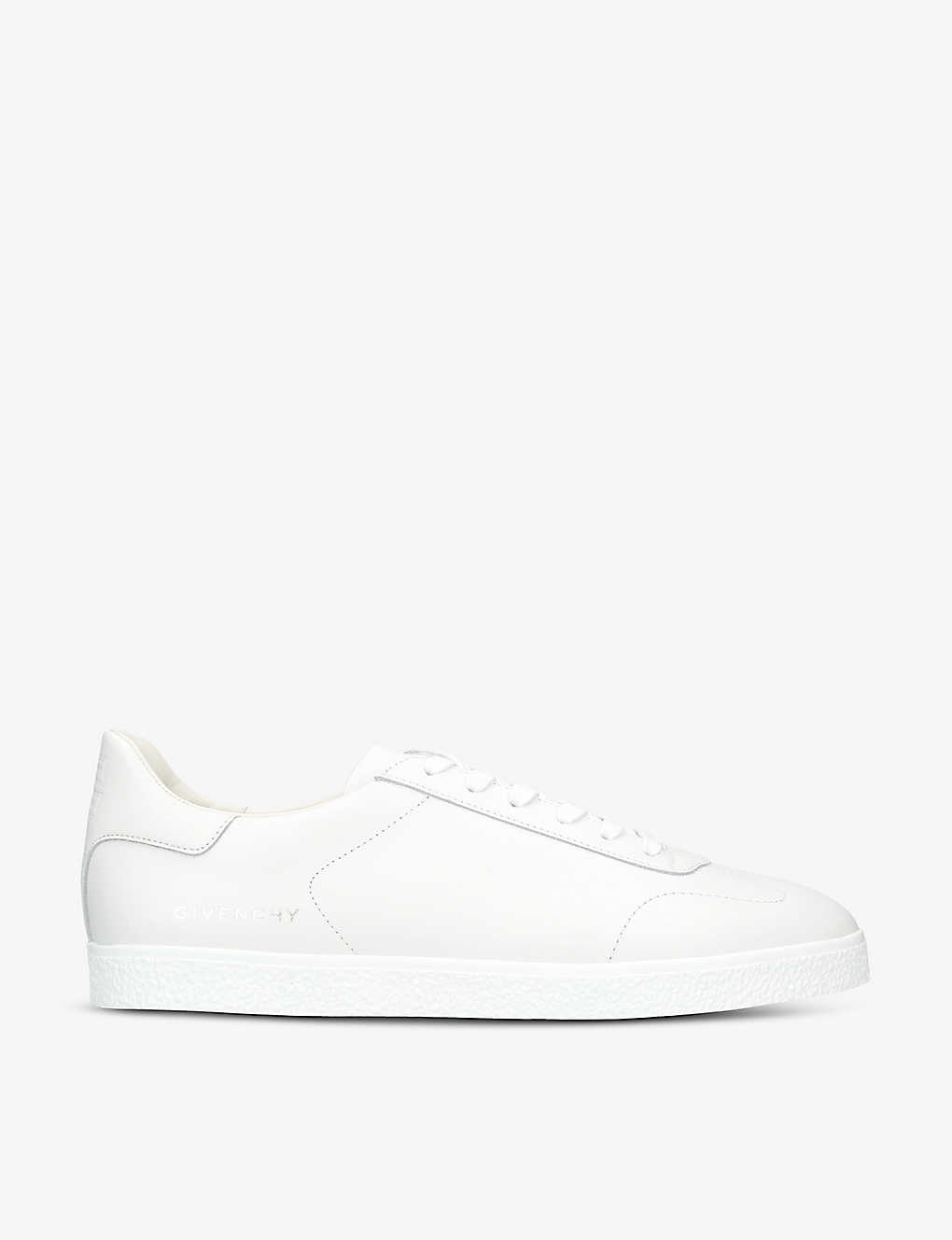 Shop Givenchy Mens White Town Leather Low-top Trainers
