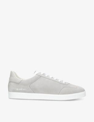 Shop Givenchy Men's Grey/light Town Leather Low-top Trainers