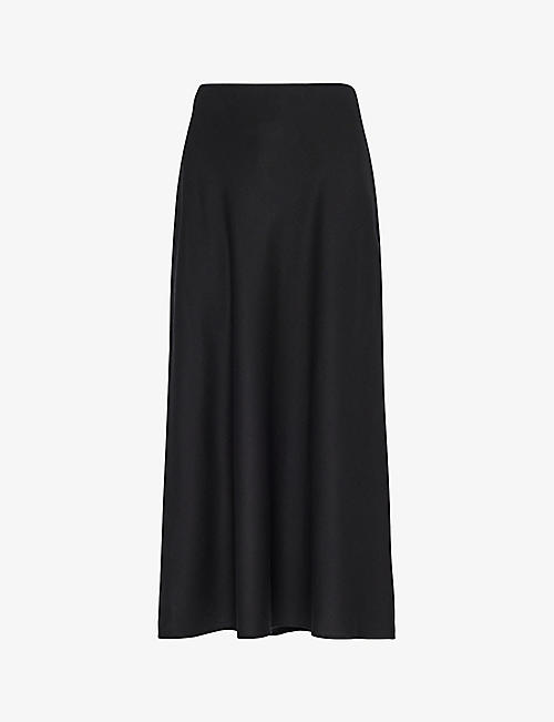WHISTLES: Louise bias-cut woven midi skirt