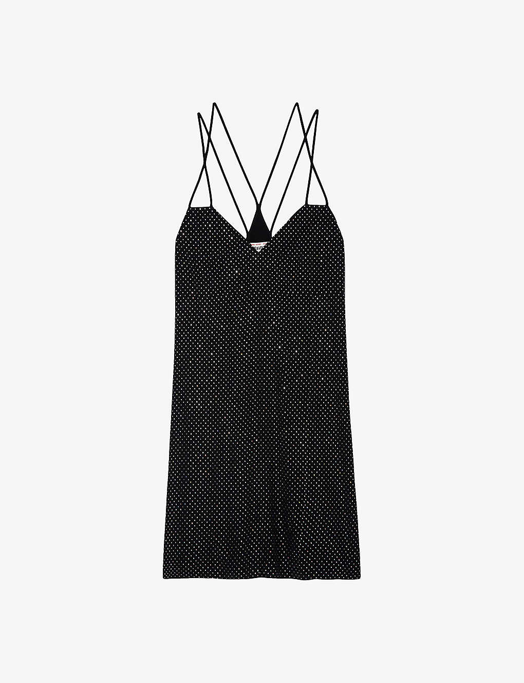 Zadig & Voltaire Zadig&voltaire Womens Noir Rohana Diamante-embellished Silk Mini Dress