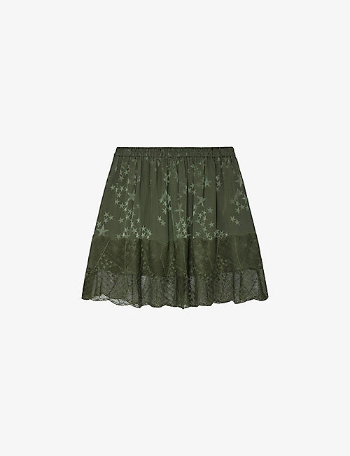 ZADIG&VOLTAIRE: Jimy star-jacquard silk mini skirt