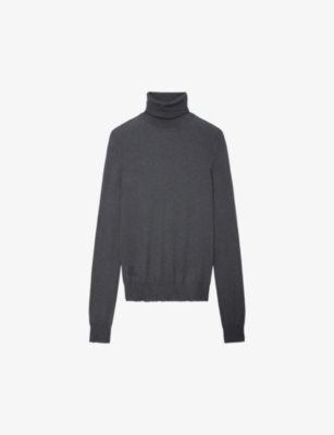 Shop Zadig & Voltaire Zadig&voltaire Women's Ardoise Bobby Roll-neck Cashmere Jumper