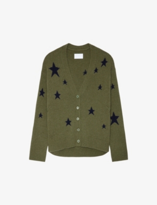 ZADIG&VOLTAIRE: Mirka star jacquard-motif cashmere-blend cardigan