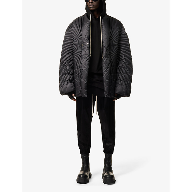 Shop Rick Owens Mens Black X Moncler Radiance Relaxed-fit Shell-down Jacket
