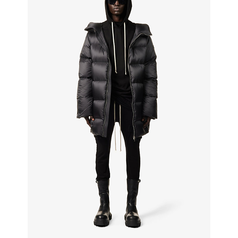 Shop Rick Owens X Moncler Cyclopic Relaxed-fit Shell-down Coat In Black