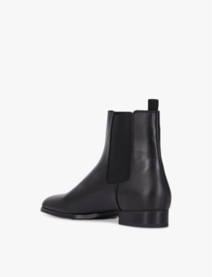 Shop The Kooples Mens  Almond-toe Leather Chelsea Boots In Black