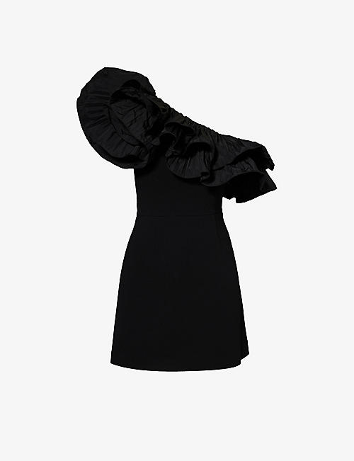 REBECCA VALLANCE: Eva ruffle-trim stretch-woven mini dress