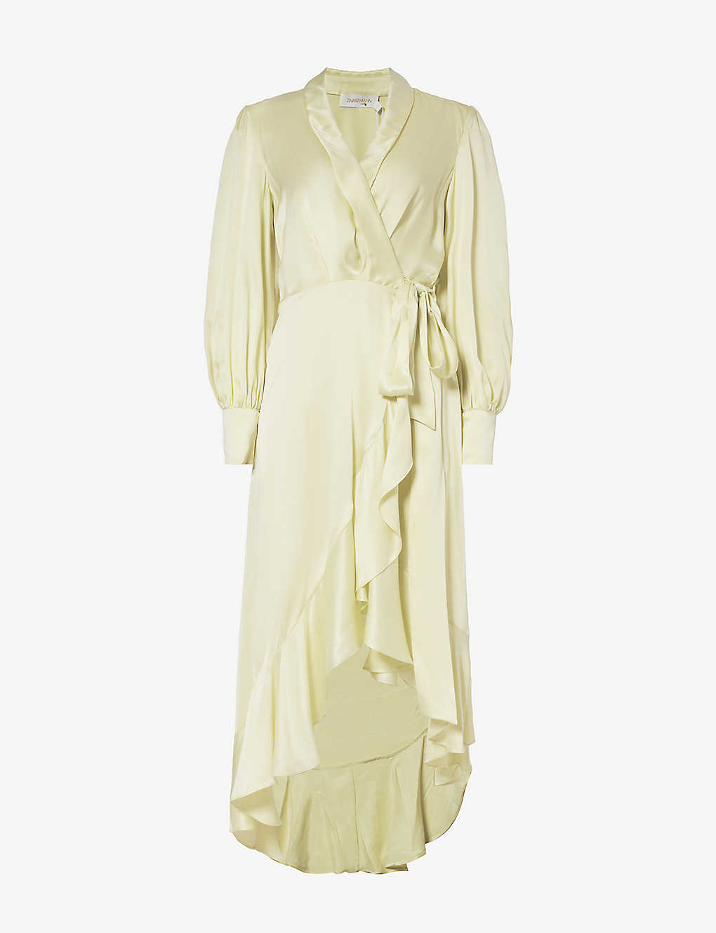 Zimmermann Womens Lemon Plunge-neck Wrap-over Silk Midi Dress