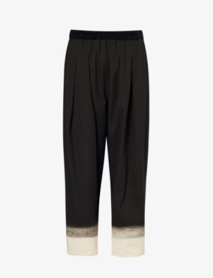 Maison Margiela Mens Dark Grey Gradient-design Relaxed-fit Cotton Trousers