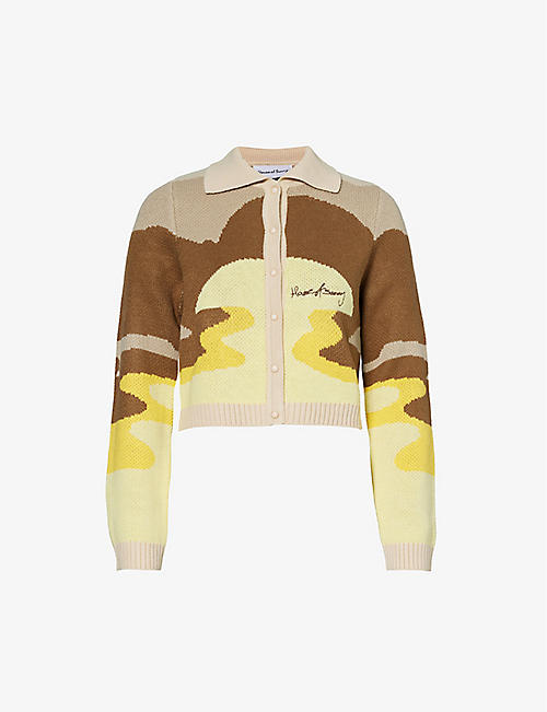 HOUSE OF SUNNY: The Dunes Tripper graphic-pattern knitted cardigan
