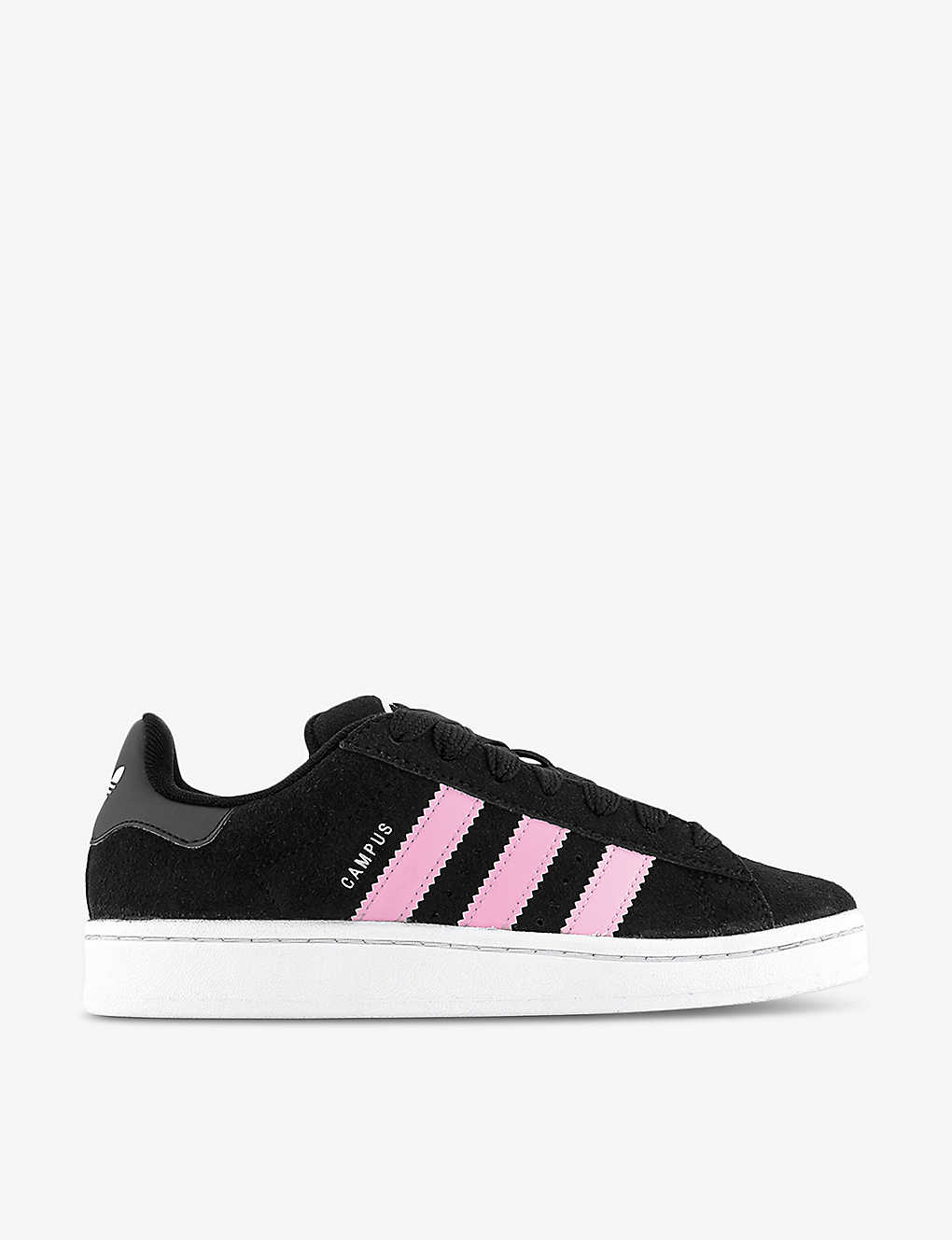 Shop Adidas Originals Adidas Womens Black White True Pink Campus 00s Brand-stripe Low-top Suede Trainers