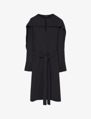 Shop Joseph Women's Black Danville Drape-sleeve Silk-crepe Knee-length Dress