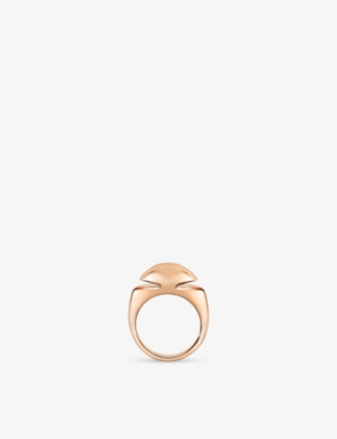Shop Bvlgari Womens Rose Gold Cabochon 18ct Rose-gold Ring
