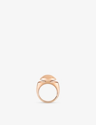 BVLGARI: Cabochon 18ct rose-gold ring