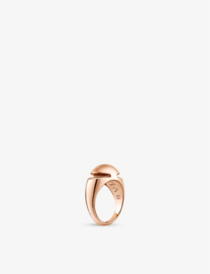 BVLGARI: Cabochon 18ct rose-gold ring
