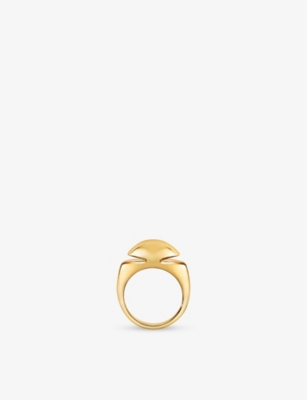 Shop Bvlgari Womens Yellow Gold Cabochon 18ct Yellow-gold Ring