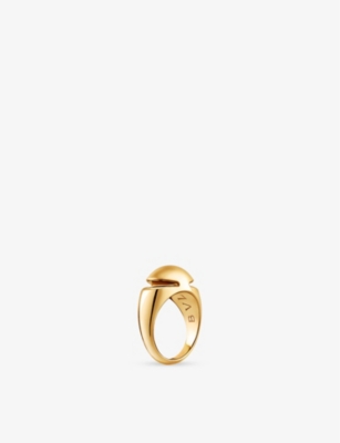 BVLGARI: Cabochon 18ct yellow-gold ring
