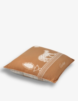 CARTIER: Panthère de Cartier merino wool and cashmere cushion 50cm x 50cm