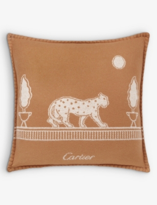 CARTIER: Panthère de Cartier merino wool and cashmere cushion 50cm x 50cm