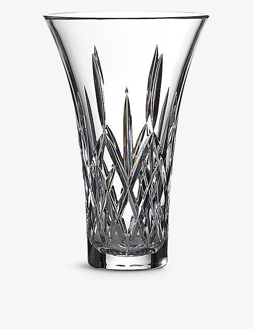 WATERFORD: Lismore flared crystal vase 30.5cm