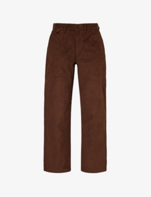 HONOR THE GIFT: Brand-embroidered cotton-corduroy trousers