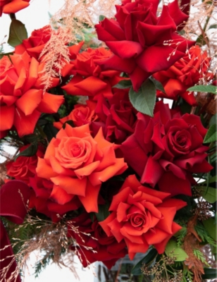 YOUR LONDON FLORIST: Red Pepper rose fresh bouquet in glass vase