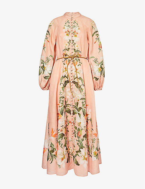 ZIMMERMANN: Lexi floral-pattern linen maxi dress
