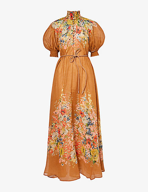 ZIMMERMANN: Alight floral-pattern linen maxi dress
