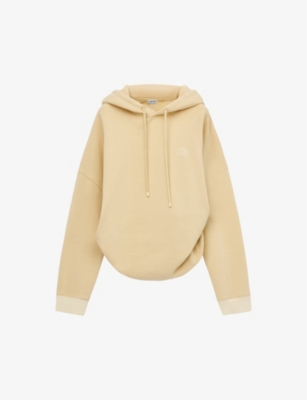 LOEWE: Anagram-embroidered draped cotton-jersey hoody