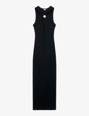 Loewe Anagram Pebble Cotton Dress In Black