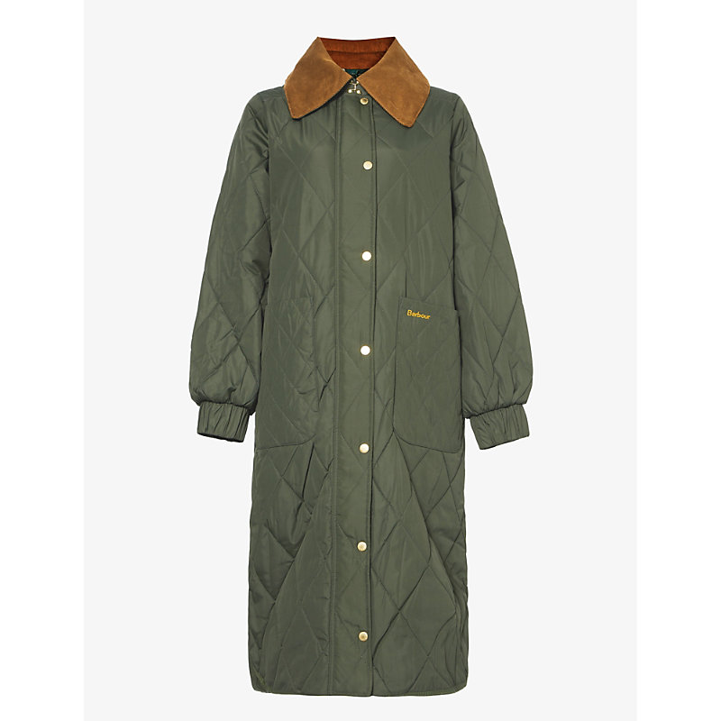 Shop Barbour Womens Sage Ancient Re-engineered Marsett Recycled-polyester Jacket