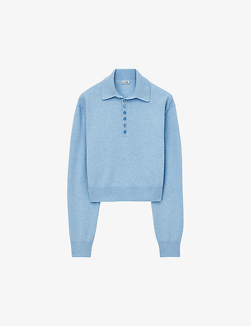 LOEWE: Cropped polo-neck cashmere jumper