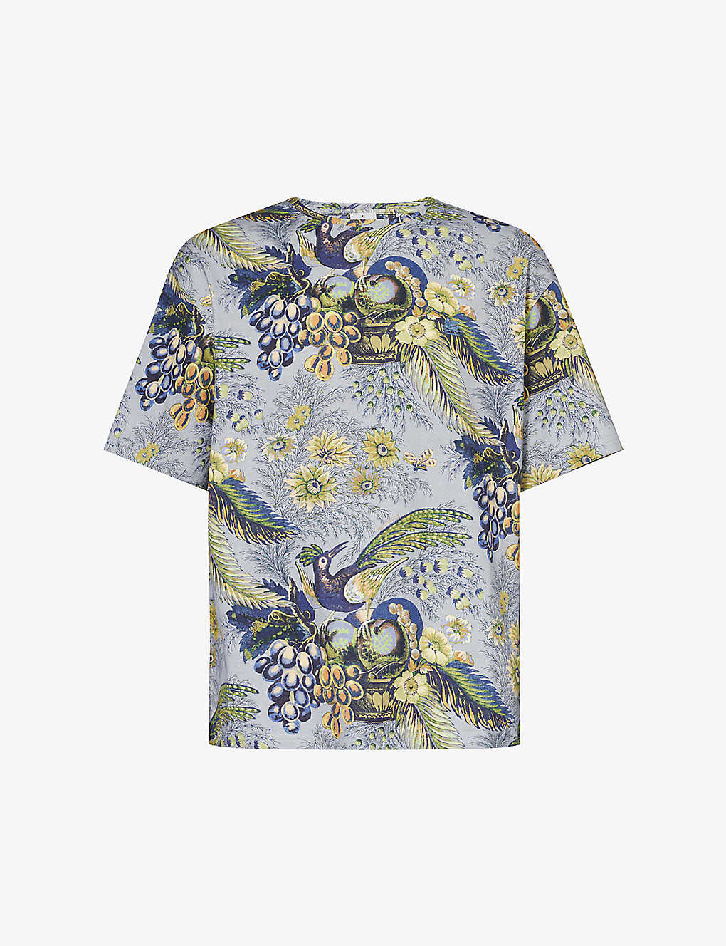 Etro Mens Pattern Print-embellished Cotton-jersey T-shirt In Multi-coloured
