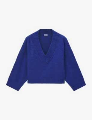 LOEWE: V-neck cropped wool-blend jumper
