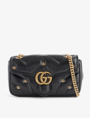 Gucci Marmont Quilted-leather Cross-body Bag In Black