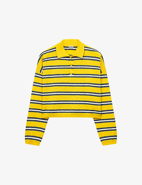 LOEWE: Stripe-pattern long-sleeve wool jumper