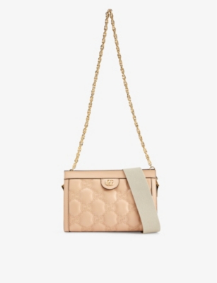 Gucci Women's Pink Sand Natural Matelassé Small Leather Cross-body Bag