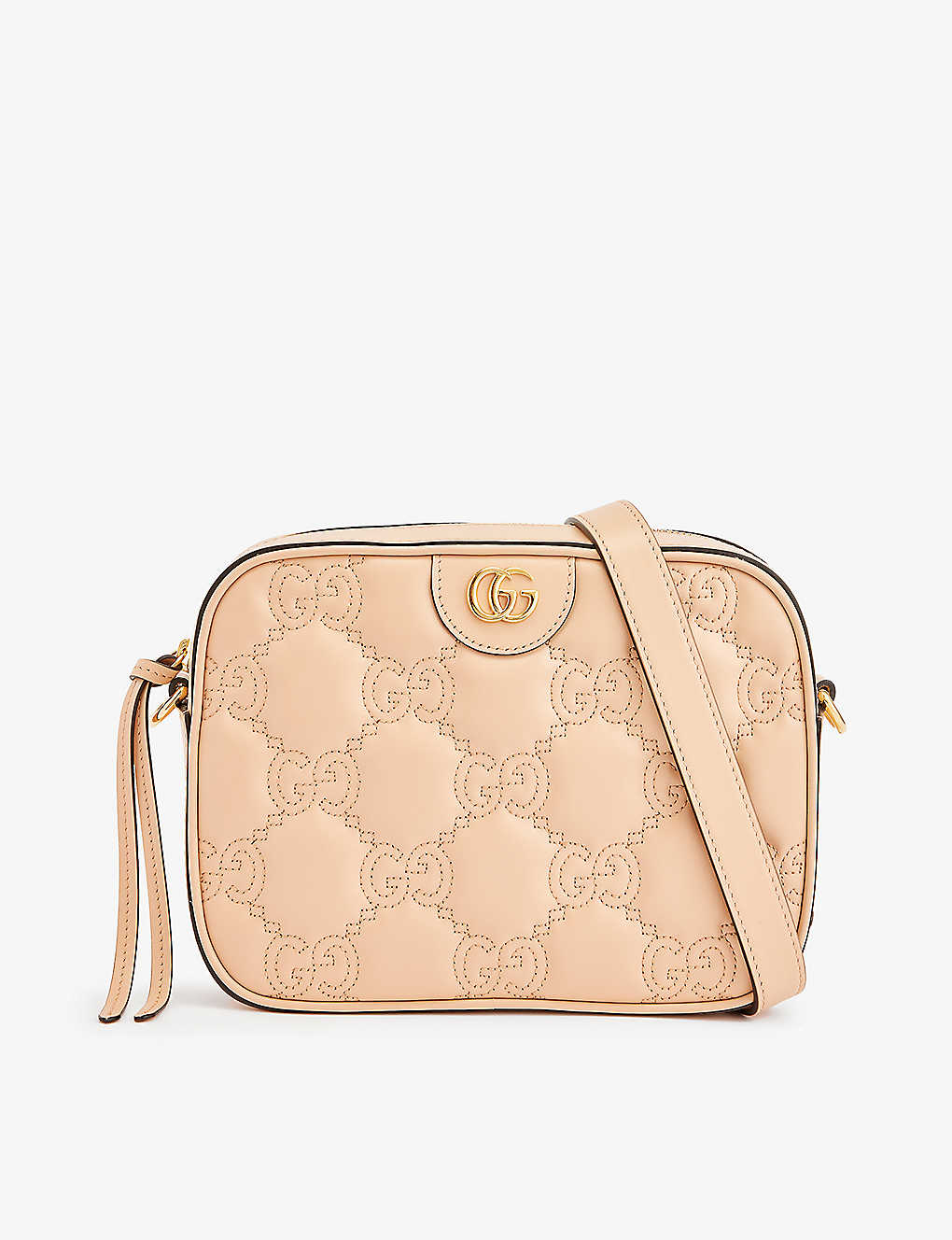Gucci Womens Pink Sand/natural Matelassé Small Leather Cross-body Bag