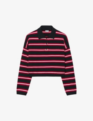 LOEWE: Striped relaxed-fit wool polo shirt