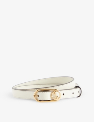 GUCCI - Circular logo-buckle leather belt | Selfridges.com