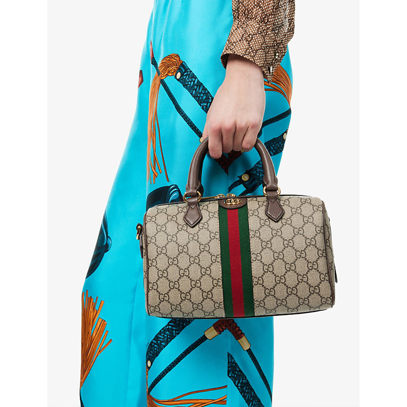 Shop Gucci Womens B.eb/n.acero/vrv Ophidia Gg Supreme Canvas Cross-body Bag