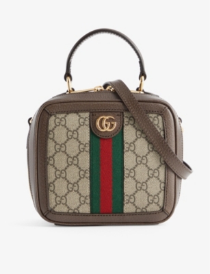 Gucci Ophidia Gg Supreme Canvas Shoulder Bag In B.eb/n.acero/vrv
