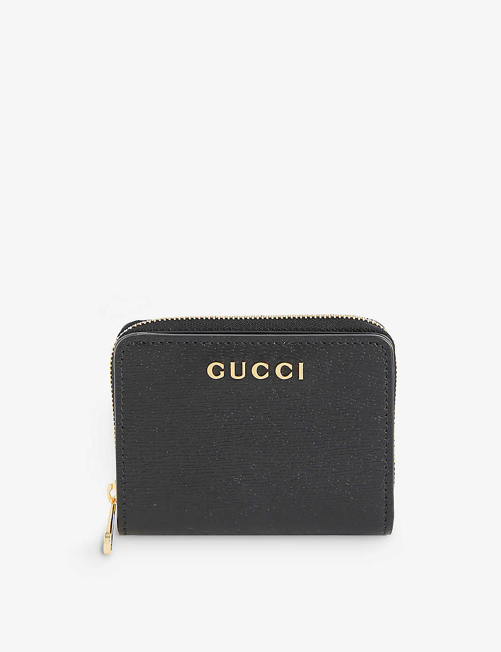 Gucci Womens Black Logo-plaque Leather Wallet