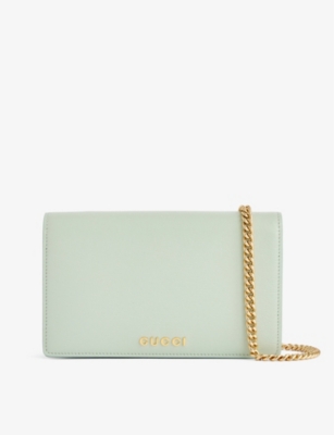 GUCCI: Brand-plaque leather wallet-on-chain