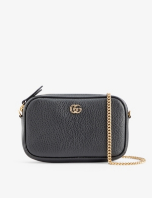 Gucci Womens Nero Marmont Mini Leather Cross-body Bag
