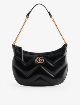 Gucci Womens Black Marmont Quilted-leather Shoulder Bag